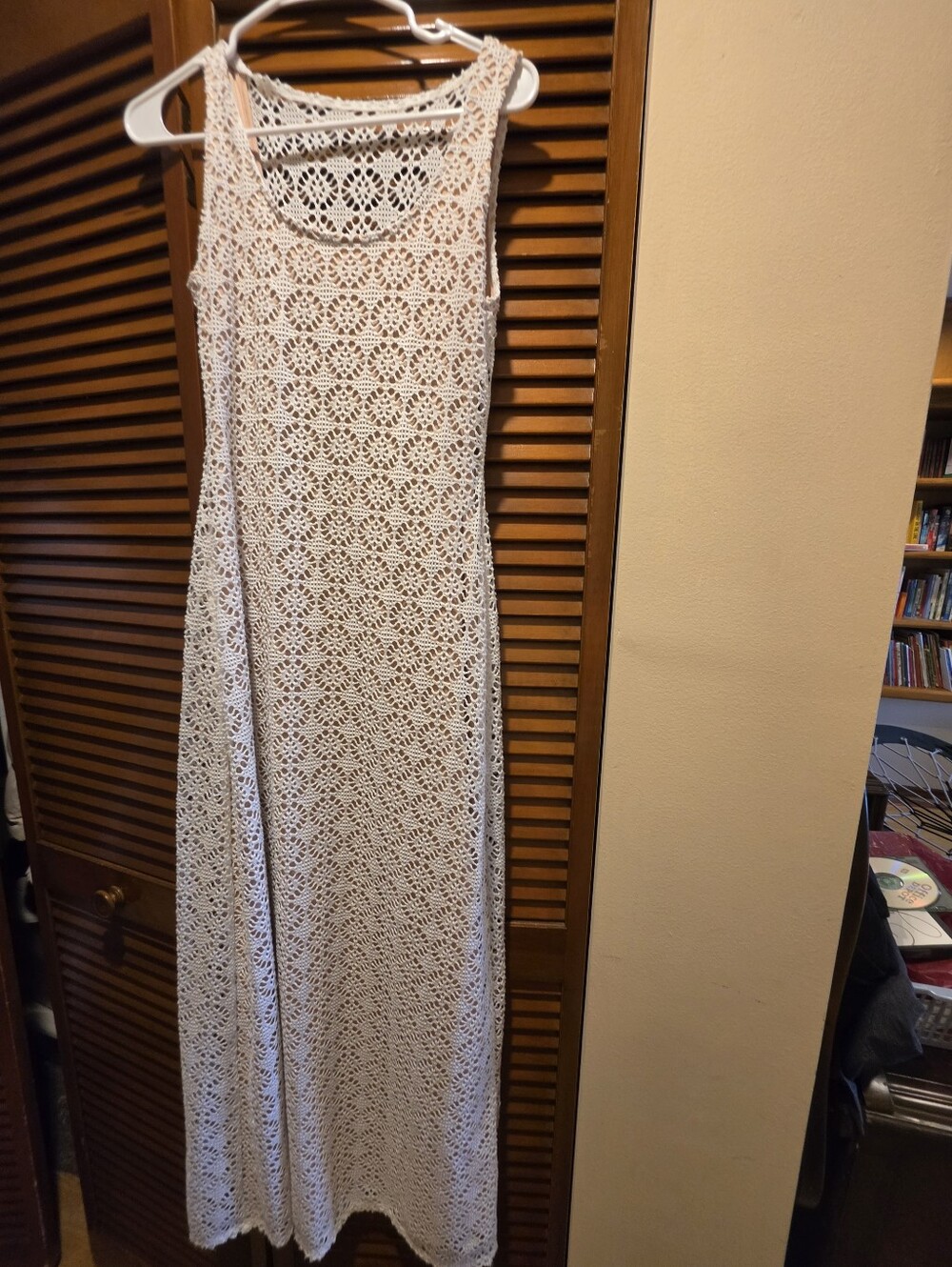 Caroline Constas Cream Crochet Maxi Dress